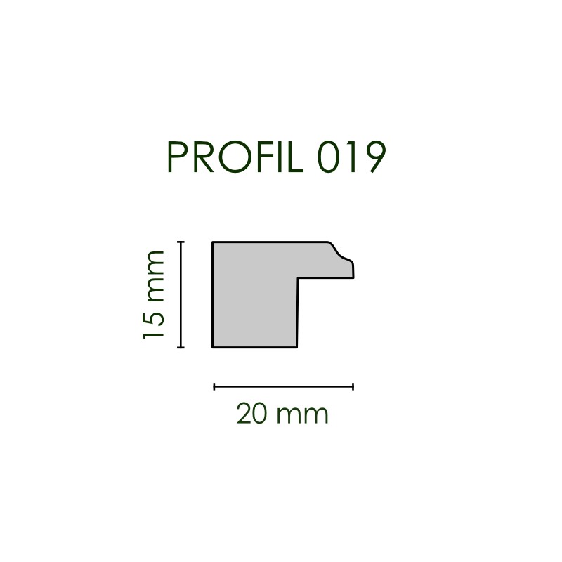 Studiorahmen | Profil 019 mit Bemaßung